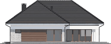 Elewacja tylna domu jednorodzinnego Padme 4