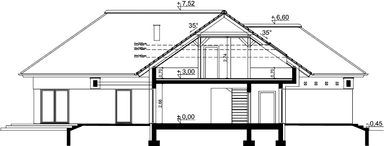 Przekrój domu jednorodzinnego Padme 4