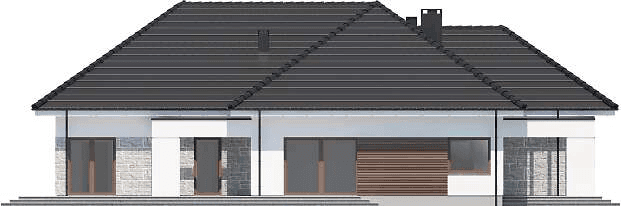 Elewacja lewa domu jednorodzinnego Padme 4