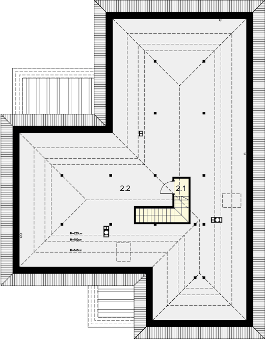 Rzut strychu domu jednorodzinnego Padme 4
