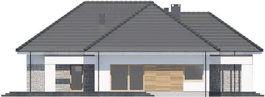 Elewacja lewa domu jednorodzinnego Padme 5