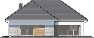 Elewacja tylna domu jednorodzinnego Padme 5