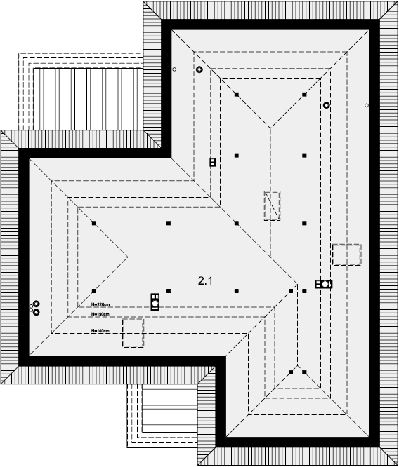 Rzut poddasza domu jednorodzinnego Padme 5