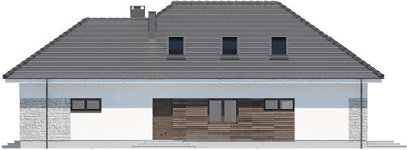 Elewacja prawa domu jednorodzinnego Padme 6