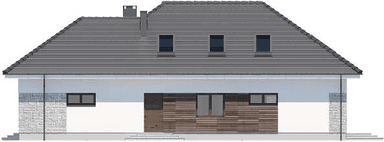 Elewacja prawa domu jednorodzinnego Padme 6