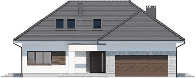 Elewacja frontowa domu jednorodzinnego Padme 6