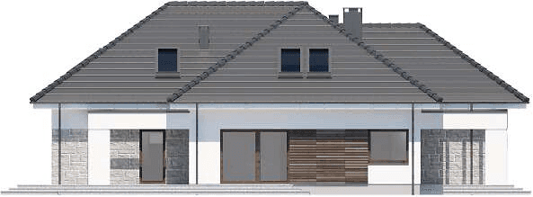 Elewacja lewa domu jednorodzinnego Padme 6