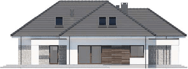 Elewacja lewa domu jednorodzinnego Padme 6