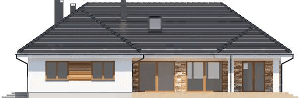 Elewacja tylna domu jednorodzinnego Pandora