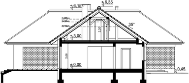Przekrój domu jednorodzinnego Pandora