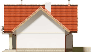 Elewacja prawa domu jednorodzinnego Puk 2