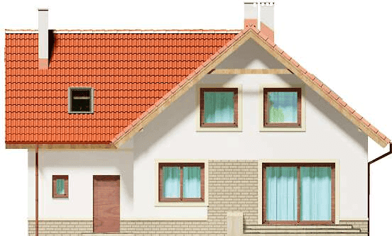 Elewacja tylna domu jednorodzinnego Puk 2