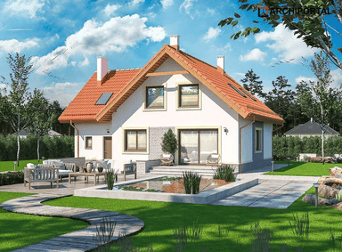 Wizualizacja domu jednorodzinnego Puk 2