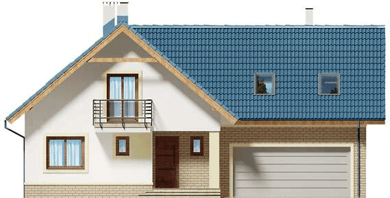 Elewacja frontowa domu jednorodzinnego Puk 2 G2