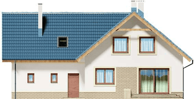 Elewacja tylna domu jednorodzinnego Puk 2 G2