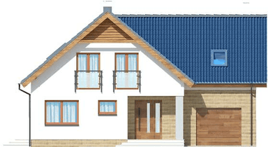 Elewacja frontowa domu jednorodzinnego Puk 3