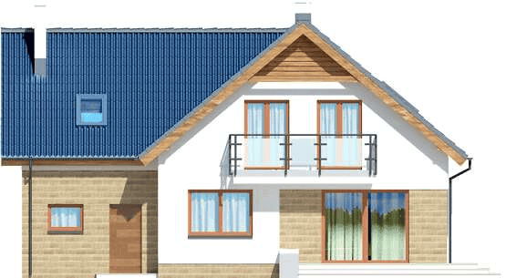 Elewacja tylna domu jednorodzinnego Puk 3