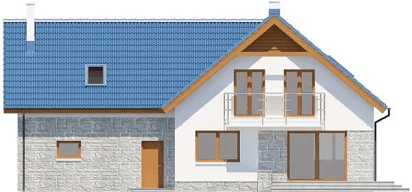 Elewacja tylna domu jednorodzinnego Puk 3 G2