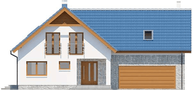 Elewacja frontowa domu jednorodzinnego Puk 3 G2