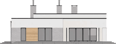 Elewacja tylna domu jednorodzinnego Ronin