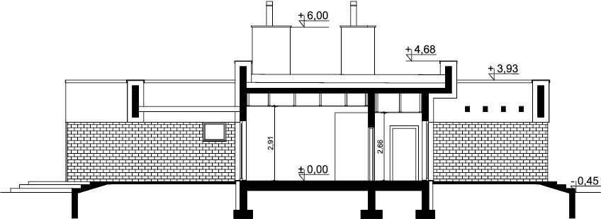 Przekrój domu jednorodzinnego Ronin