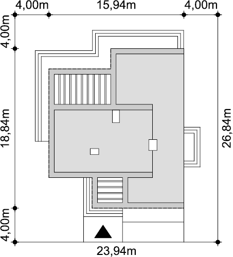 Rzut usytuowania domu jednorodzinnego Ronin na działce