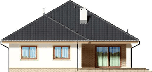 Elewacja tylna domu jednorodzinnego Serafin paliwo stałe