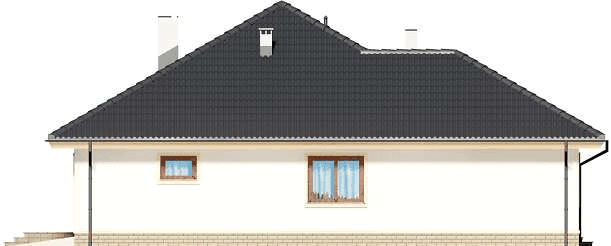 Elewacja prawa domu jednorodzinnego Serafin paliwo stałe