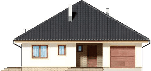 Elewacja frontowa domu jednorodzinnego Serafin paliwo stałe