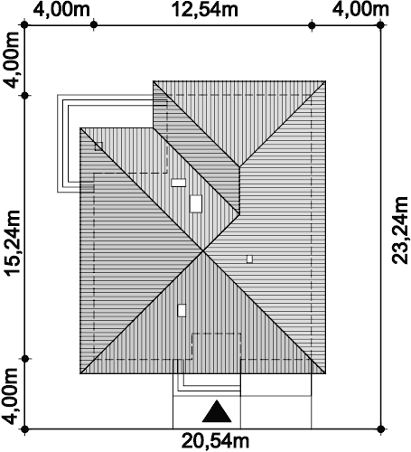 Rzut usytuowania domu jednorodzinnego Serafin paliwo stałe