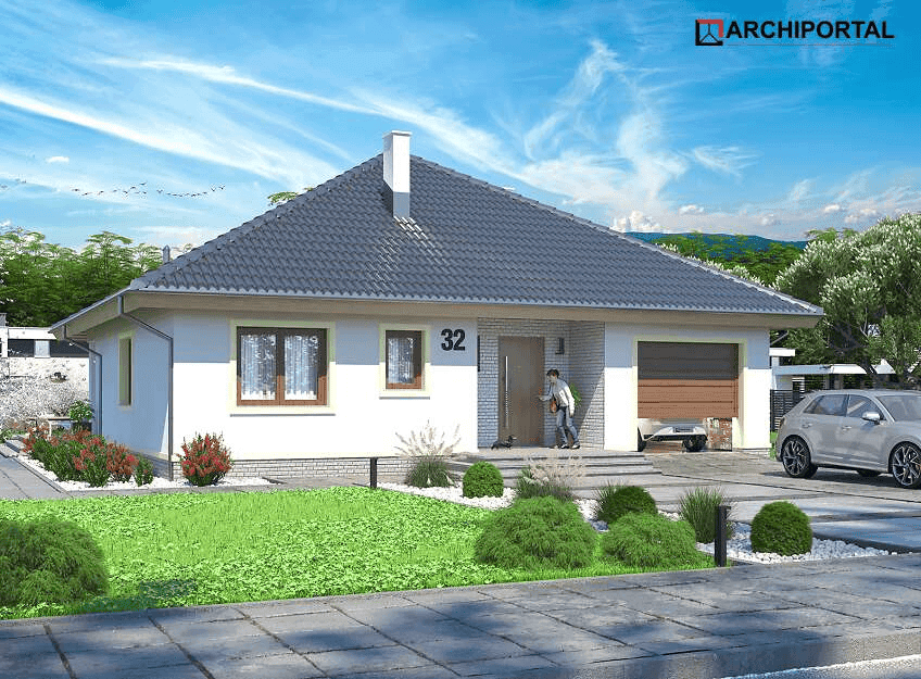 Wizualizacja domu jednorodzinnego Serafin paliwo stałe