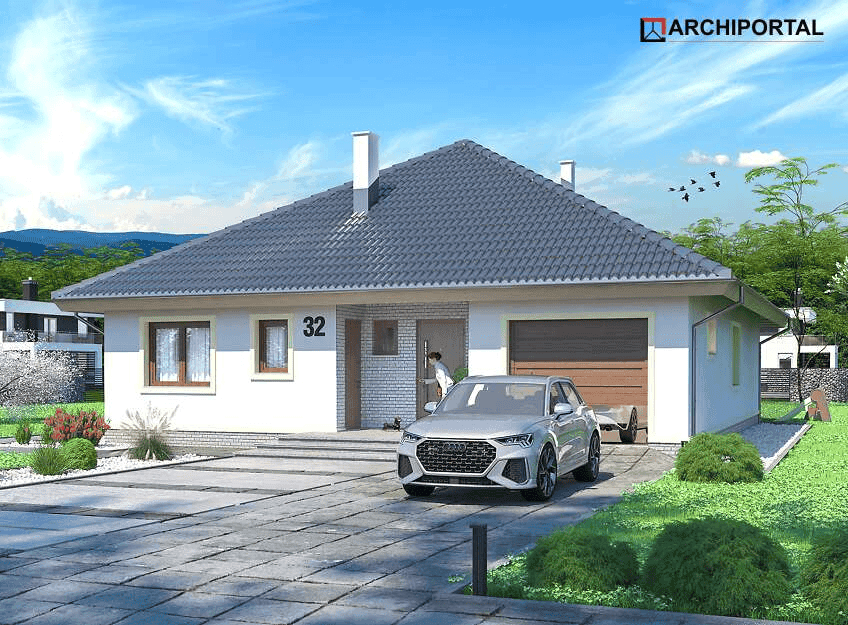 Wizualizacja domu jednorodzinnego Serafin paliwo stałe