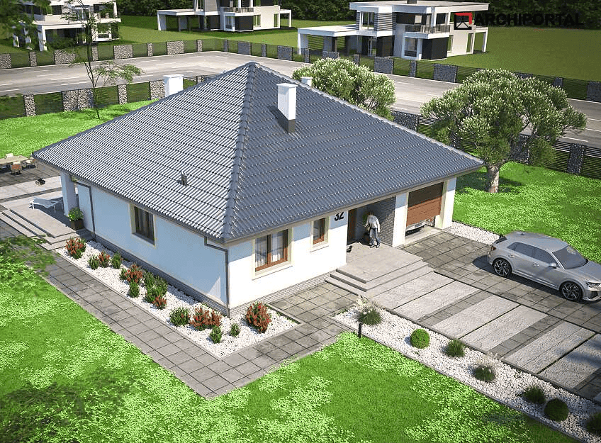 Wizualizacja domu jednorodzinnego Serafin paliwo stałe