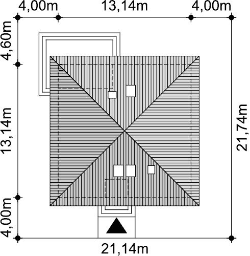 Rzut usytuowania domu jednorodzinnego Serafin3 na działce