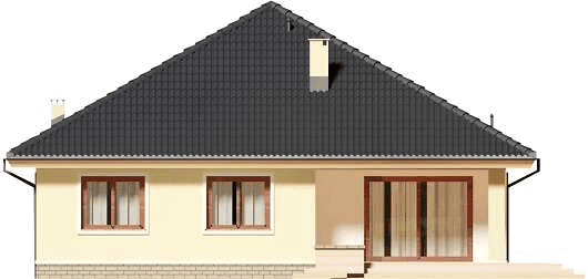 Elewacja tylna domu jednorodzinnego Serafin paliwo stałe