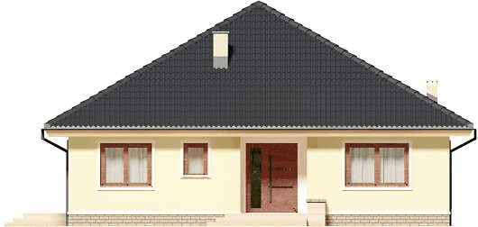 Elewacja frontowa domu jednorodzinnego Serafin paliwo stałe