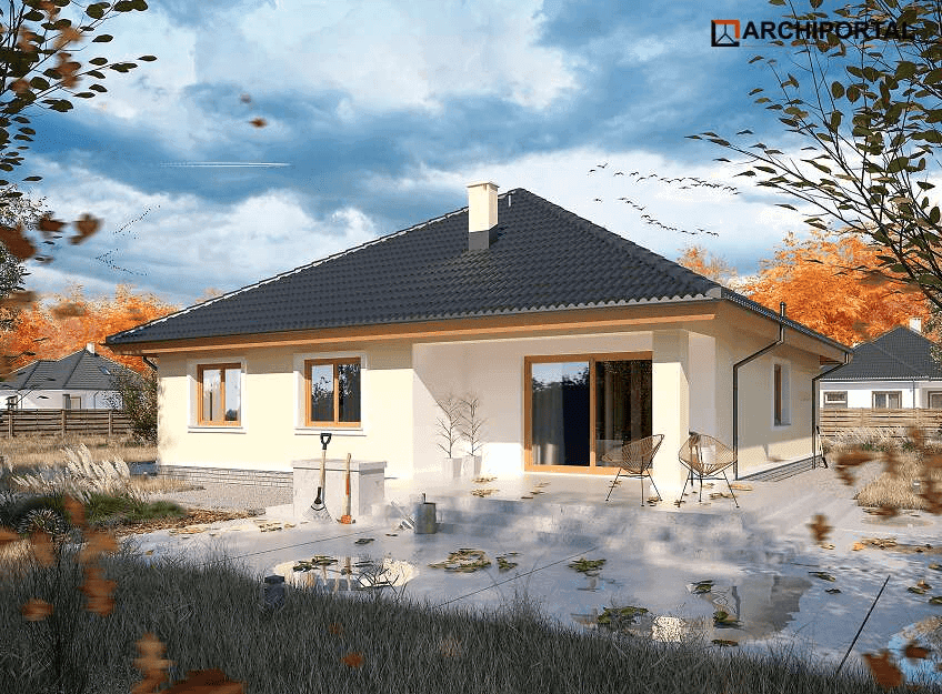 Wizualizacja domu jednorodzinnego Serafin paliwo stałe