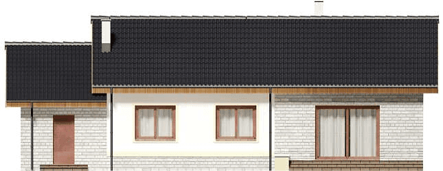 Elewacja tylna domu jednorodzinnego Talent paliwo stałe