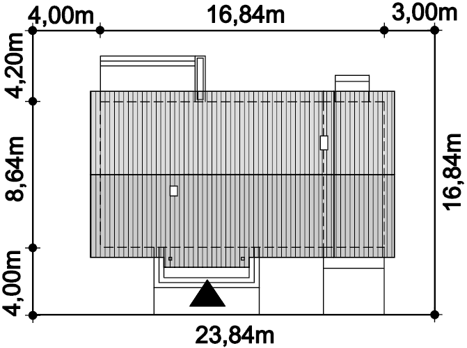 Rzut usytuowania domu jednorodzinnego Talent paliwo stałe na działce