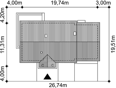 Rzut usytuowania domu jednorodzinnego Tamara 2