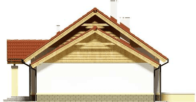 Elewacja prawa domu jednorodzinnego Tamara