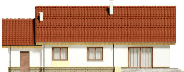 Elewacja tylna domu jednorodzinnego Tamara