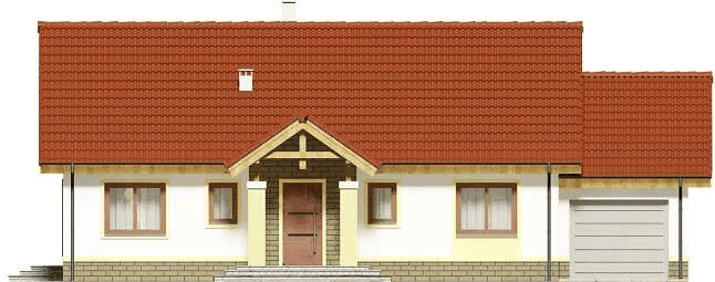 Elewacja frontowa domu jednorodzinnego Tamara