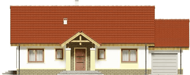 Elewacja frontowa domu jednorodzinnego Tamara