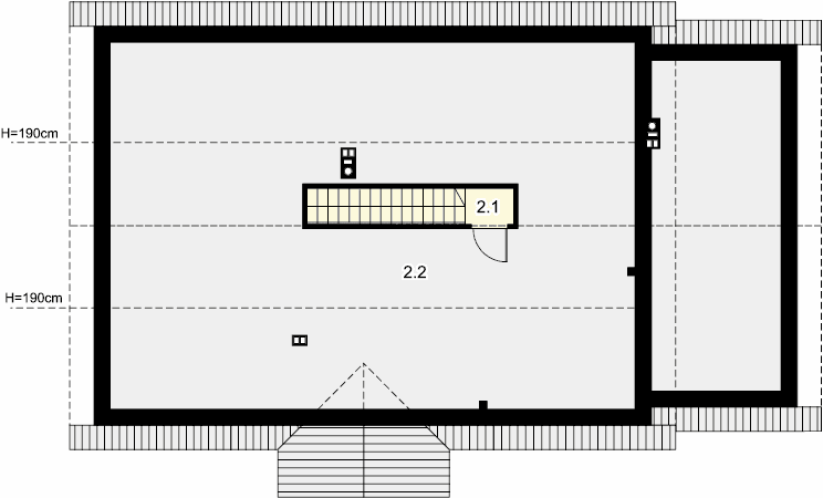 Rzut strychu domu jednorodzinnego Tamara