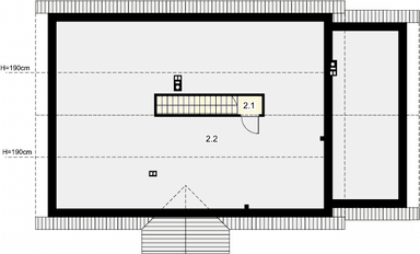 Rzut strychu domu jednorodzinnego Tamara