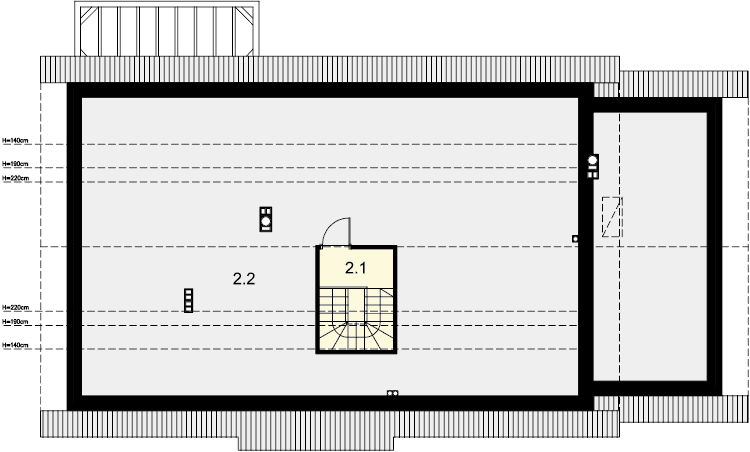 Rzut strychu domu jednorodzinnego Tamara 4