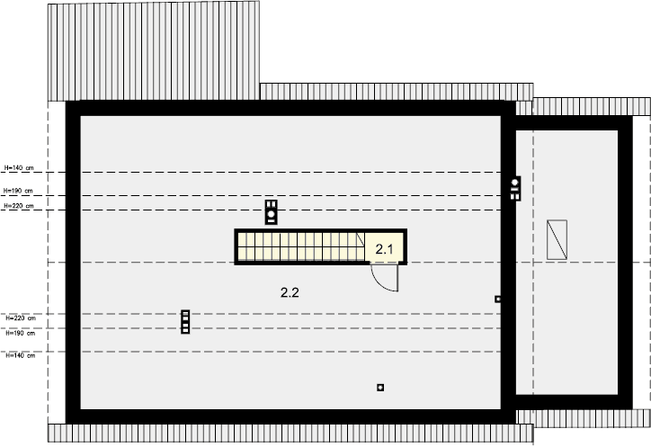 Rzut strychu domu jednorodzinnego Tamara Modern