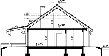 Przekrój domu jednorodzinnego Tama Modern B
