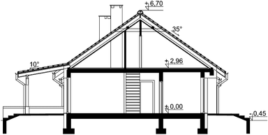 Przekrój domu jednorodzinnego Tamara Modern G2